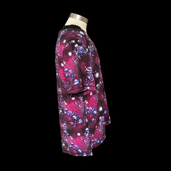 Mickey Mouse Space Cherokee Scrubs Tooniforms Disney Mens V Neck Top Sz NWT - Picture 3 of 7